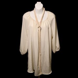 Gibson Latimer Cream Blouse and Beautiful Braided Belt